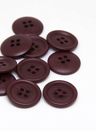 Пуговица пластик 4 прокола d-19мм бордовая - итальянские ткани Тессутидея F-4731