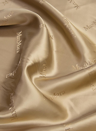 Подкладочная вискоза (о) бежевая с надписью Max Mara - в интернет-магазине тканей Тессутидея арт. 08-1190