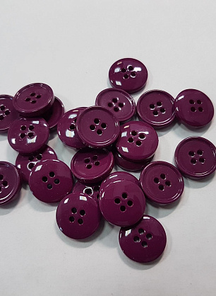 Пуговица пластик 4 прокола d-14мм фуксия - итальянские ткани Тессутидея F-5317