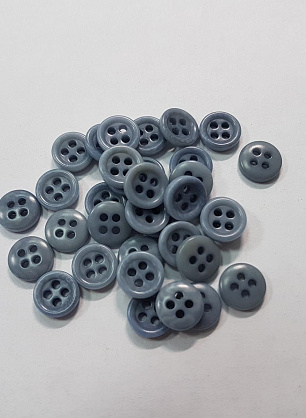Пуговица пластик 2 прокола d-9мм серо-голубая - итальянские ткани Тессутидея F-5314