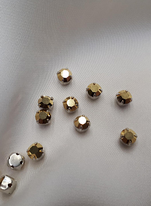 Стразы пришивные желтые Swarovski d-7мм - итальянские ткани Тессутидея F-4025