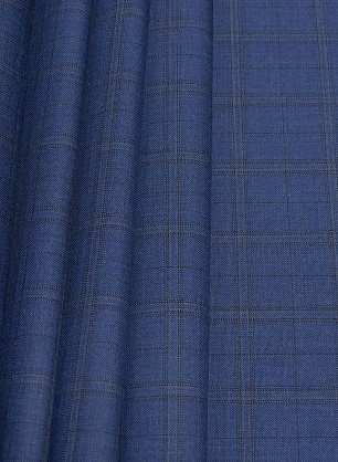 Костюмная (н) сине-черно-бежевая клетка в стиле Loro Piana - в интернет-магазине тканей Тессутидея арт. 05-4157