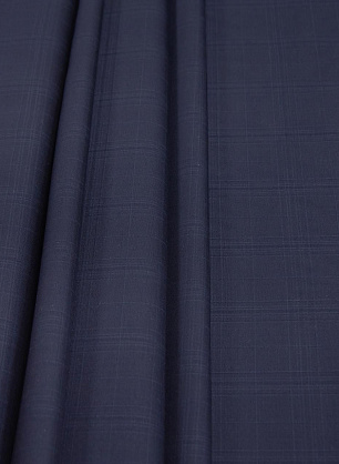 Костюмная (о) синяя клетка Loro Piana - в интернет-магазине тканей Тессутидея арт. 05-3936