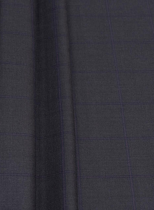 Костюмная (н) сине-розовая клетка на темно-сером Kiton - в интернет-магазине тканей Тессутидея арт. 05-4109