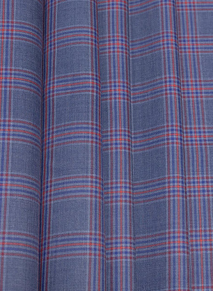 Костюмная (н) красно-сине-голубая клетка в стиле Loro Piana - в интернет-магазине тканей Тессутидея арт. 05-4150