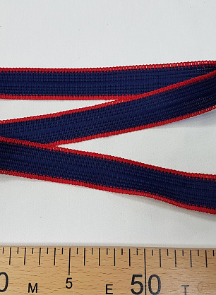 Тесьма (н) сине-красная ш-2,5см - итальянские ткани Тессутидея F-4965